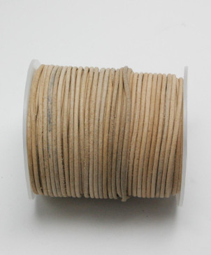 šňůrka kožená kulatá 1,5mm/01 natural, cívka 50m