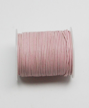 šňůrka kožená kulatá 1,5mm rose, cívka 50m