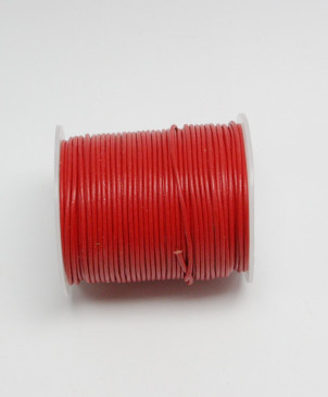 šňůrka kožená kulatá 1,5mm/05 red, cívka 50m
