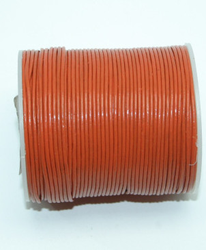 šňůrka kožená kulatá 1,5mm/20 orange, cívka 50m