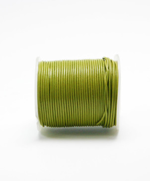 šňůrka kožená kulatá 1,5mm/22pistachiogreen,50m