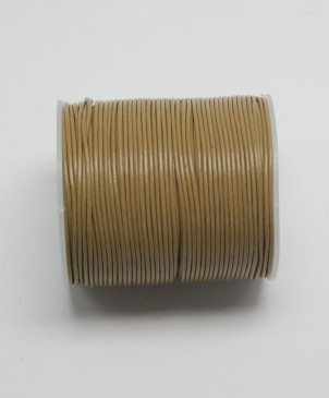 šňůrka kožená kulatá 1,5mm/28 beige, cívka 50m