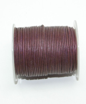 šňůrka kožená kulatá 1,5mm/bordeaux, cívka 50m