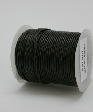 šňůrka kožená kulatá 1,5mm/tamba, cívka 50 m