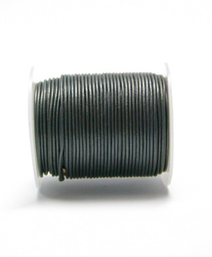 šňůrka kožená kulatá 1,5mm/metallic grey, 50m