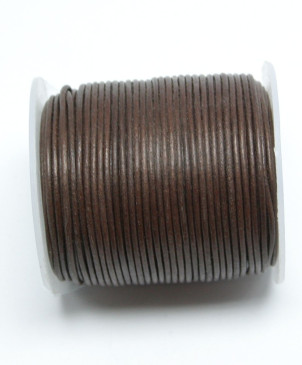 šňůrka kožená kulatá 1,5mm/03 dark brown, 50m