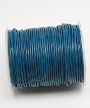 šňůrka kožená kulatá 1,5mm/turquoise, cívka 50m